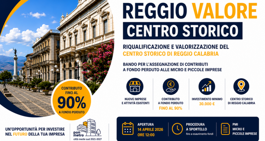 Bando Reggio Valore Centro Storico – contributi fino al 90% per imprese
